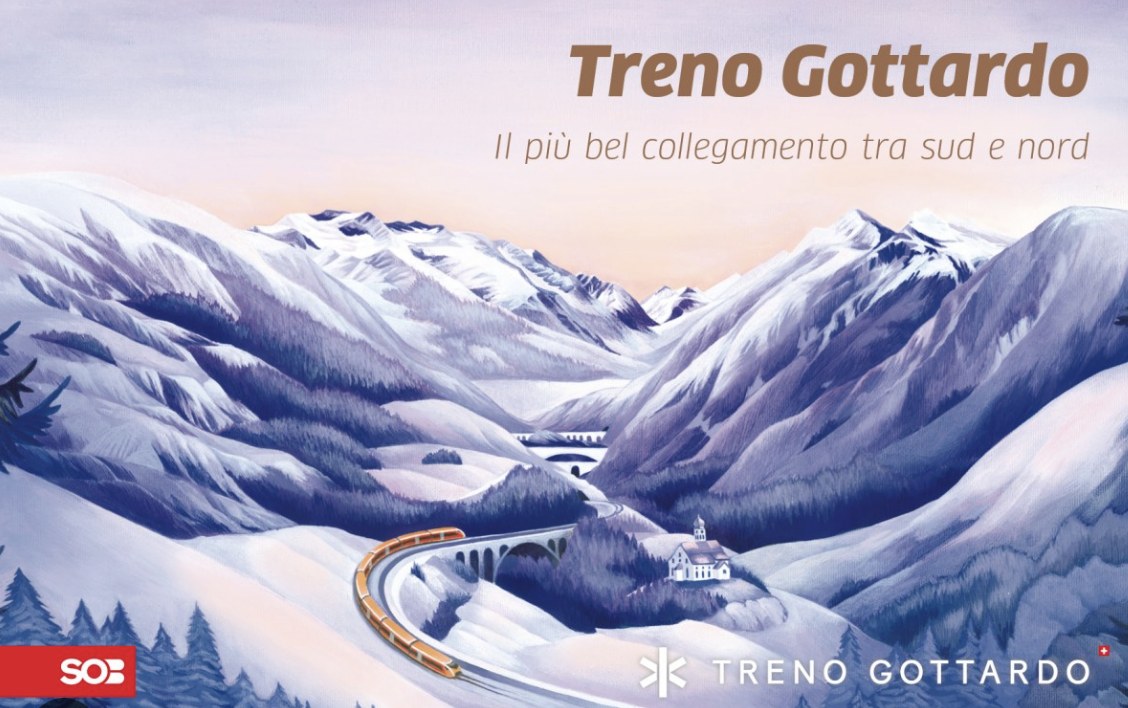 Treno Gottardo Kampagnenmotiv der Schweizerischen Südostbahn AG